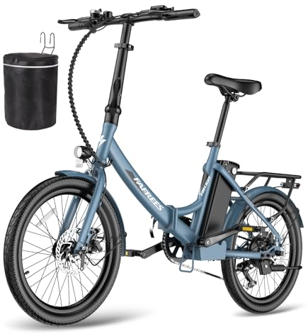 Fafrees E-Bike Klapprad 20 Zoll, Elektrofahrrad Ebike Herren 36V 16.75Ah Akku, E-Fahrrad Damen 250W, Pedelec 25km/h, Reichweite bis zu 130 km, F20 Light (Fahrradkorb, Blau)