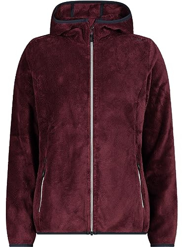 CMP - Giacca Donna Cappuccio Fisso, Burgundy, XS