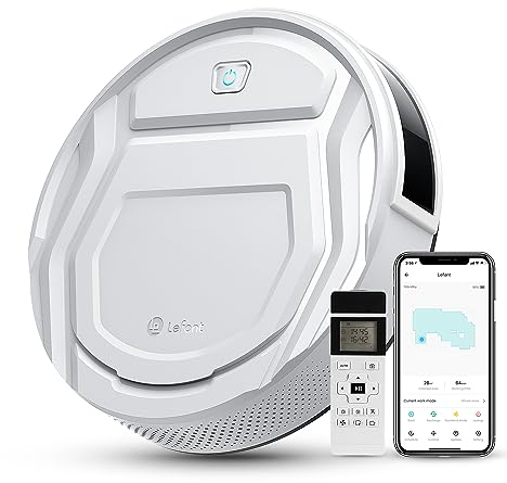 LEFANT M210 Saugroboter mit Fernbedienung, 2200Pa Saugkraft, Superschlank Staubsauger Roboter für Tierhaare, Roboterstaubsauger für Teppich, Kompatibel mit Alexa/WLAN/APP Steuerung, 120 Min Laufzeit