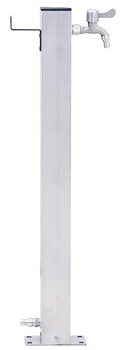 Tidyard Colonne à Eau de Jardin avec Robinet Colonne d’Eau en Acier Inoxydable 60 cm carré