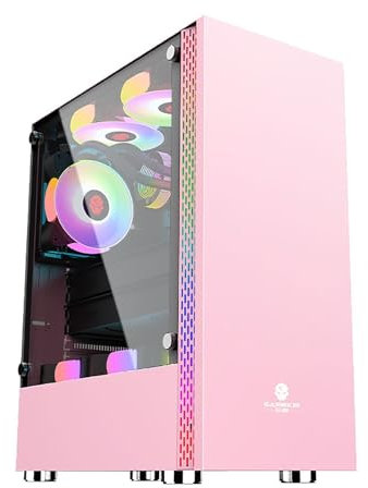 Boitier ATX Boîtiers D'ordinateur, Boîtier De Jeu PC De Taille Moyenne ATX/M-ATX/ITX - Port E/S Avant USB 3.0 - Panneau Latéral en Verre Trempé - Ventilateur À Ouverture Rouge Inclus (Size : 4 Fans)