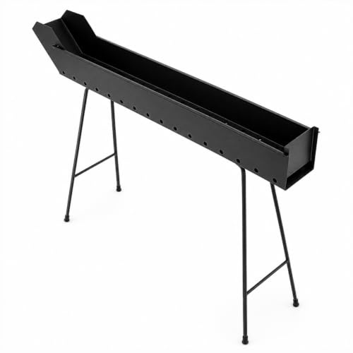 Paluplus Barbecue per Arrosticini in acciaio verniciato Nero, Misura 100x14x75 cm, Canaletta a 4 Gambe Pieghevoli, Fori di Ventilazione, Grill a carbone per Spiedini, Made in Italy -029
