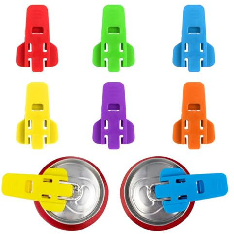 AOEVUIR 6 Pcs Tapa Latas Refresco Abrelatas Manual Abrelatas de Cerveza Cubre latas Tapa de Bebida para latas de Cerveza Soda Pop