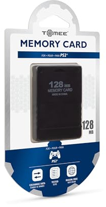 Tomee 128MB PS2 Memory Card for Sony PlayStation 2 – High-Speed Game Save Storage 2043 Blocks – Compatible with All PS2 Models – Durable, Plug & Play Design – Black