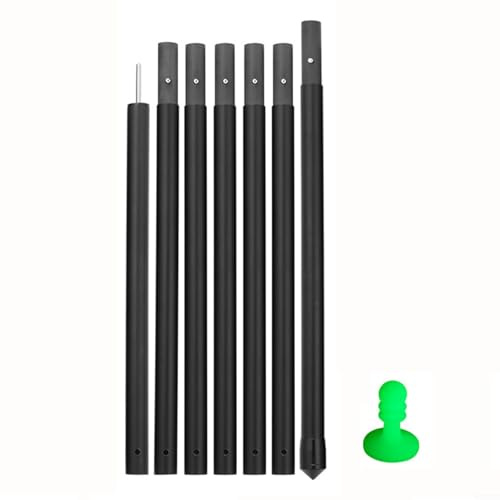 Ultralight Carbon Fiber Tarp Poles, Adjustable Canopy Rods, With 1 Support Pole, 1 Thimble, 1 Luminous Cap And 1 Storage Bag, For Outdoor Camping, Canopies And Awnings(2.9m)