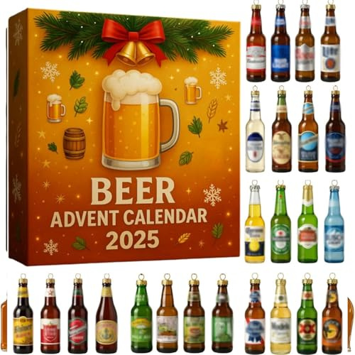 Whisky Adventskalender 2025, 2D 24 Tage Ohne Wiederholung Whisky Anhänger, Verkostungsreise Durch Die Welt Der, Adventskalender ohne Alkohol, Geschenke für Alkohol-Liebhaber (Bier)