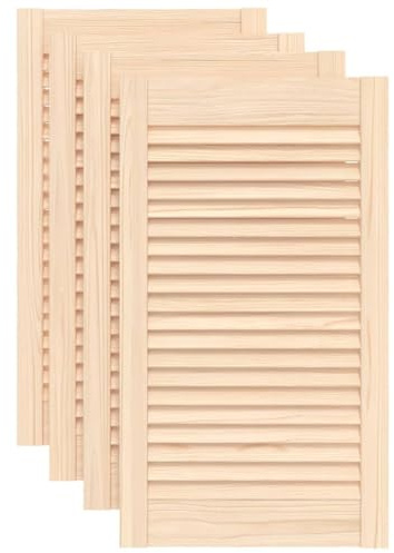 Lot de 4 Porte à Persiennes, Porte d'armoire Panneaux de Placard Garde-Robe Buffet 4 pcs 69x39,4cm bois de pin massif