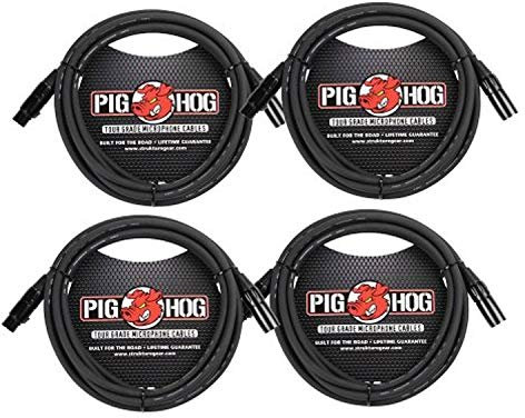 Pig Hog XLR 15 Foot 4 Pack Tour Grade Microphone Cables