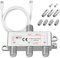 Neoteck 3 Way Sky Cable Splitter Satellite TV Aerial Cable Splitter Kit F Connector Male to Female Broadhand Splitter with 1.5m Coax Cable F Plugs