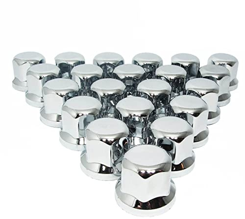Tappi dado ruota, SW33 - Copridadi per ruote, 80 x 33 mm, in plastica cromata