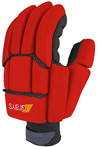 GRAYS Proflex 1000 Hockey-Handschuh – Schwarz & Fluoro Rot – linke Hand – Neu für 2020/2021 (große linke Hand)