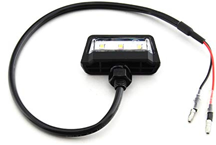 Area1 E omologato, universale, illuminazione per targa a LED, per moto, quad, scooter, ATV, impermeabile, IP67, colore nero, effetto super