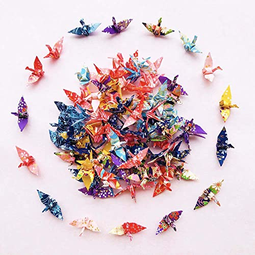 100 grullas de papel Washi prefabricadas de 1.57 pulgadas para decoración de bodas, fiestas y suministros para fiestas de té