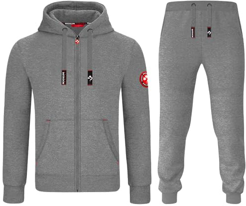 MOOSELINE Herren Jogginganzug Trainingsanzug Sportanzug (M, Hellgrau)