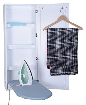 XIAOLIN Ironing Boards Cabinet Wall Mounted Foldable With Miror Door, Home, Apartment & Small Spaces, White Storage Cabinet