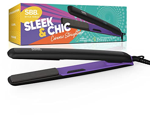 SBB Sleek & Chic Pro Digital Keramik-Haarglätter – Keramikplatten für Styling, Glätten, Locken – Ultraschnelles Aufheizen, variable Einstellungen, automatische Abschaltung, mit Macadamia- & Arganöl