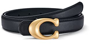 SYMOL Ledergürtel Damen Gürtel Taillengürtel Damengürtel Leder Jeansgürtel Echtleder 24mm Breit Schwarz und Weiß (Schwarz, Taille:65CM-75CM)