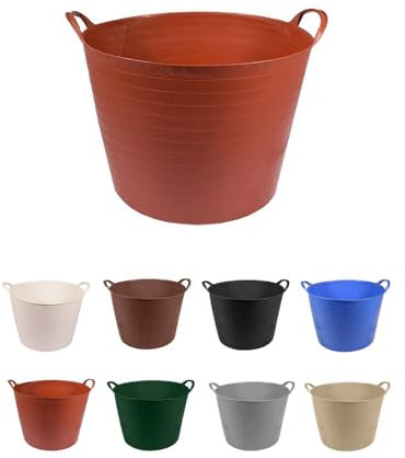 JARDIN202 - Espuerta de plástico | Capazo agrícola | Pack x15 uds (42 L Teja)