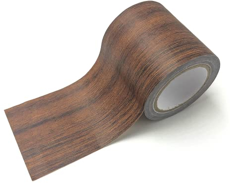 WJU Waterproof Wood Effect Tape 5,7cmx4,57m Self Adhesive Floor Repair Tape Realistic Wood Duct Tape for Laminate Floor Scratch Repair (Dark Brown)