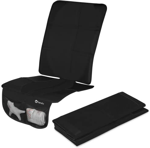 Lionelo Sikker Car Seat Pad, vattentät halkfri pad, motståndskraftig mot tryckmärken Justerbara fästband ISOFIX-anpassad pad, 2 fickor