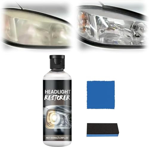 Aicoyiu Kit di ripristino per fari auto, detergente e ripristino dei fari, liquido di riparazione per fari auto, kit di riparazione graffi per fari dell'auto (1 pezzo)
