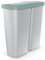 Monzana® Mülleimer Küche 50L 2 Fächer mit Deckel Druckknopf Abfalleimer Büro Papierkorb Biomüll Gelber Sack Mülltrennsystem Recycling Grau Grün