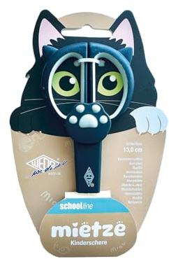WEDO Barnsax 13 cm katt hyra svart – pysselsax med mjukt grepp och rund spets