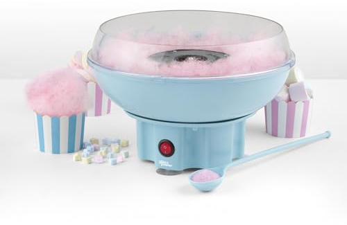 Giles & Posner Máquina para hacer Algodón de Azúcar – Máquina de Dulces Retro Estilo Feria, Ideal para Niños, Fiestas, Aperitivos Divertidos, Portátil, Incluye Palitos de Caramelo