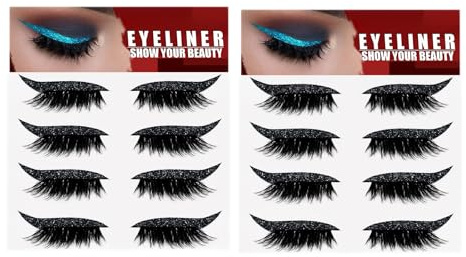 8 Paires Faux Cils Auto - Adhésifs, 3D Faux Cils De Maquillage Faits Main, Aspect Naturel, Imperméables Et Résistants à La Transpiration, Faciles à Porter Et Réutilisables, Eyeliner
