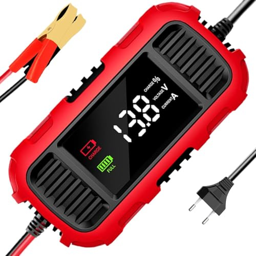Caricabatterie per moto - Caricabatteria automatico da 12 V 2a Agm al piombo | Caricabatteria di mantenimento intelligente con funzione di protezione per la cura della batteria per auto ATV per moto