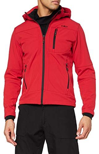 CMP - Giacca da uomo con cappuccio e zip, Ferrari-Nero, 56