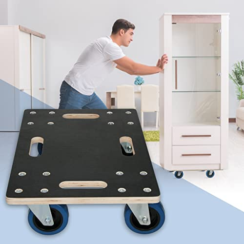ECD Germany Chariot à roulettes - 35 x 50 cm - Jusqu'à 800 kg - Plaque de Sérigraphie - Roues en Caoutchouc Pivotantes - Transport de Meubles - Aide au Transport Déplacement - Chariot Déménagement