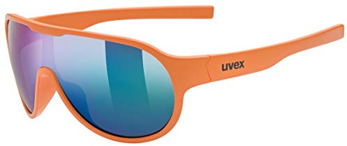 uvex sportstyle 512 - Sonnenbrille für Kinder - starker Schutz vor Sonnenstrahlung - inkl. Kopfband - orange matt/mirror green - one size