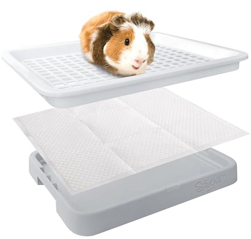Generic Guinea Pig Toilet, Small Animal Potty Trainer Corner, Square Rat Litter Bedding Box with Small Broom, Dustpan, Small Pet Litter Toilet for Guinea Pigs, Chinchilla, Ferret,Galesaur…