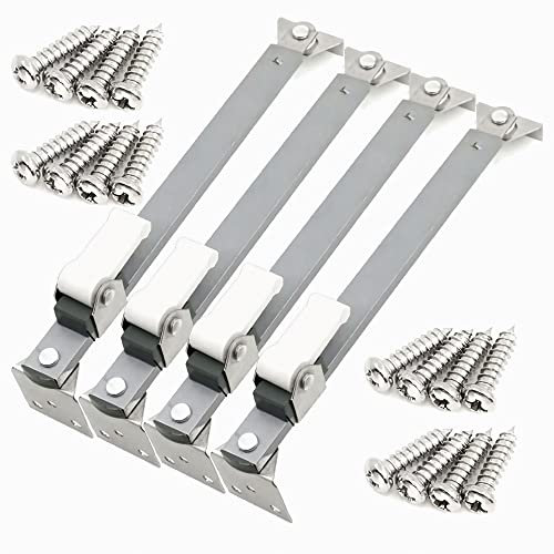 I-EASYDWW Casement Window Hinges - Windproof Stays, Latch & Brace, Angled Base, Sprayed Silver, 2 Pair