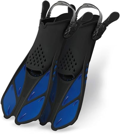 Schwimmtraining Flossen Verstellbare Schwimmflossen Erwachsene Schnorchel Fußflossen Tauchflossen Anfänger Wassersportgeräte Tragbare Tauchflossen Schwimmflossen ( Color : Blue , Size : L/XL )