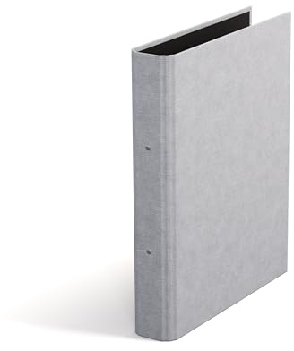 BIGSO RINGO Ringbuch A4 – Aufbewahrungsbox mit 2 Ringen – Schreibtischablage für Dokumente, Klarsichthüllen & Trennblätter – Ringhefter aus Faserplatte und Papier – hellgrau