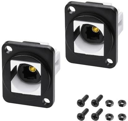 MEIRIYFA TosLink Optischer Koppler Digital Audio LWL Adapter, 2Pack Fiber Kabel Extender Buchse auf Buchse Panel Mount Koppler für CD Player TV Sound Bar ProAudio Karten
