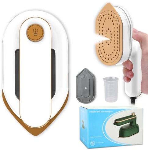 Mini Travel Iron, 2 In 1 180° Rotatable Handheld Iron with Dry and Wet Ironing for Clothes, Small Size Plancha De Ropa Heat Press for Home Business