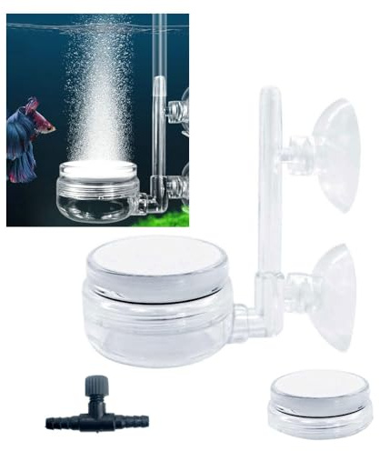 GERUI 1 set di nano-bolla per acquario, con valvola di controllo, diffusore silenzioso super alto per ossigeno disciolto, fa bolle super piccole, Fish Tank Acrylic The Bubble Accessories