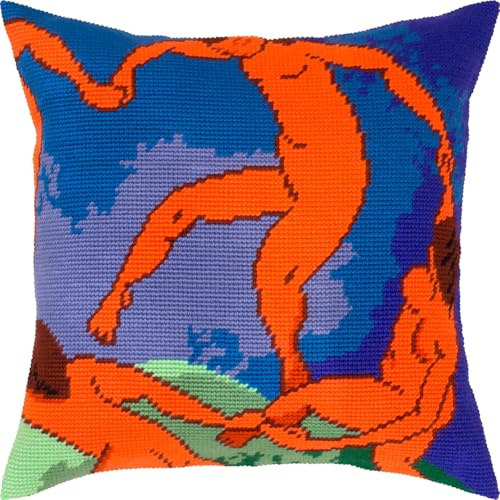 Brvsk-dans. Broderi kit med tryckt gobelängduk (40 - 40 cm) - broderi kudde kit för kreativ heminredning - handarbete kit för vuxna nybörjare