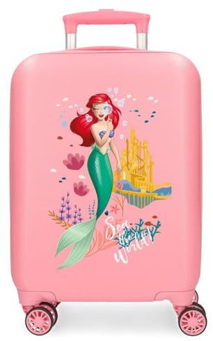 Disney Princess Valigia per bambini rigida Chiusura a combinazione Laterale 4 ruote Bagagli a Mano è realizzato in ABS, un materiale rigido e leggero. Joumma Bags., La Sirenetta, Taglia unica, Valigia