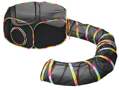 Fzaqwen Tente pour Chat avec Tunnel, Extérieur pour Chat, Maison de Jeux