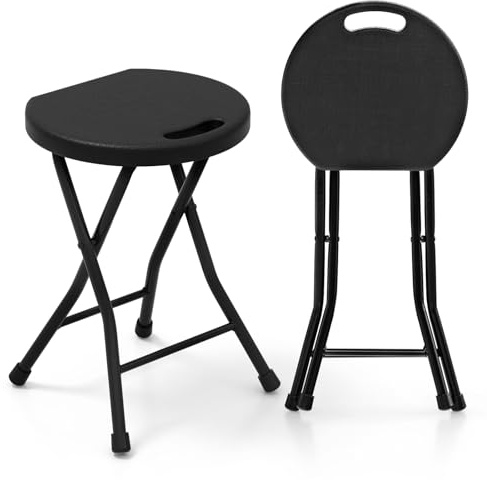 COSTWAY Klapphocker 2er Set, klappbarer Hocker mit Tragegriff, 150 kg Tragkraft, für Küche, Garten und Außenbereich