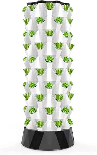 Sistema de cultivo hidropónico, torre vertical aeropónica para jardín interior con luces LED de crecimiento, kit completo de jardín de hierbas acuapónicas