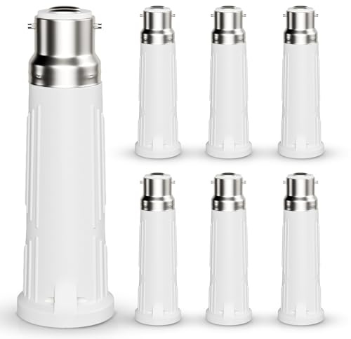 DiCUNO B22 vers E27 Convertisseur de Douille, Adaptateur Baïonnette 9CM extension pour ampoule LED E27, Max 200W 250V, Résistant à la Chaleur 180℃, Lot de 6