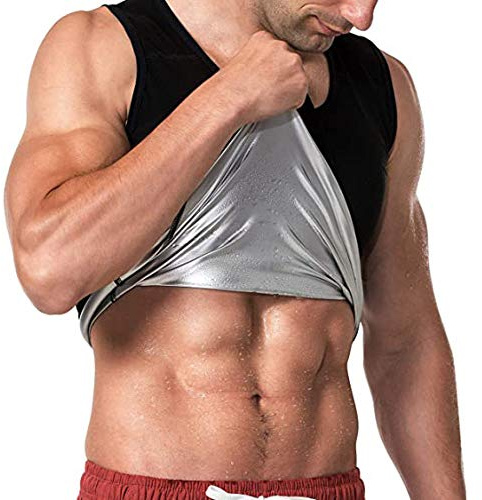 Nitoer Débardeur de Sudation pour Homme Gilet de Minceur Fitness T-Shirt Effet Sauna Sport Body Shaper (L-XL)
