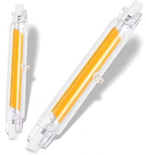 ACAATVE R7S LED 78mm Dimmerabile 6W 8W 10W Lampadina, LED R7S 78mm Lampadine Equivalenti 60W 80W 100W Lampada Alogene, 1000LM Bianco Caldo 3000K, Illuminazione Fascio 360°, Nessun Sfarfallio, 2 pezzi