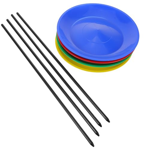 MOLUCKFU Discos de Malabarismo Plásticos Platos Giratorios para Principiantes Juego de Malabares con Palos para Entrenar Habilidades Juguete de Circo Adultos