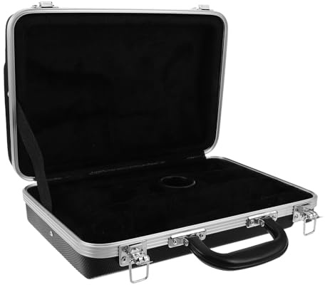 Healeved Estuche para Clarinete ABS Rígido Negro Organizador Compartimentos para Accesorios Bolsa Ligera y Compacta Adecuado para Músicos y Estudiantes en Conciertos y Viajes